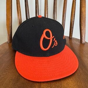 Baltimore Orioles New Era Fitted Hat Size 1/4 Black & Orange